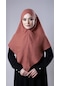 Kiremit Pratik Hazır Geçmeli Tesettür Eşarp Pamuk Caz Kumaş Tek Katlı Çapraz Hijab 2305 05