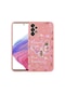Mutcase - Samsung Uyumlu Galaxy A13 4g - Kılıf Desenli Sert Mumila Silikon Kapak - Pink Flower