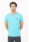 Maraton Sportswear Regular Erkek Bisiklet Yaka Kısa Kol Basic Turkuaz T-Shirt 20896-Turkuaz