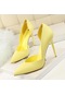 Sarı Kadın Pompaları Bayanlar Yüksek Topuklu Ayakkabı Kadın Ayakkabı Gelin Düğün Ayakkabı Topuklu Klasik Pompalar Stiletto