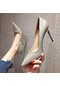 Kadın Modası Çok Yönlü Stiletto Altın Rengi Topuklu Ayakkabı