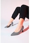 Chevy Siyah-beyaz Desenli Şeffaf Kadın İnce Topuklu Ayakkabı