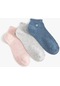 Koton 3'lü Patik Çorap Seti Kalp Detaylı Çok Renkli Pembe 4skg80074aa