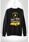 Lamborghini Kadın Erkek Siyah Sweatshirt Siyah