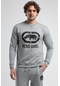Lıberty Gri Bisiklet Yaka Baskılı Loose Fit Erkek Sweatshirt Gri