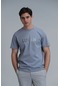 Lufian Erkek Benjamın Modern Grafik T-shirt 111020197 Mavi