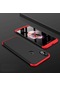 Tecno - Xiaomi Redmi Note 5 Pro - Kılıf 3 Parçalı Parmak İzi Yapmayan Sert Ays Kapak - Siyah-kırmızı