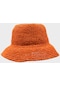 Kadın Hasır Bucket Şapka Naturel Ayarlanabilir Kova Plaj Şapkası Turuncu - Standart