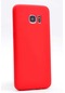 Mutcase - Samsung Uyumlu Galaxy S7 Edge - Kılıf Mat Renkli Esnek Premier Silikon Kapak - Kırmızı