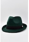 Kadın Zümrüt Yeşili Kısa Fötr Şapka - Standart