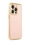 Kilifone - İphone Uyumlu İphone 14 Pro Max - Kılıf Parlak Renkli Bark Silikon Kapak - Rose Gold