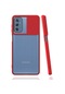 Kilifolsun Samsung Uyumlu Galaxy M52 Kılıf Slayt Sürgülü Arkası Buzlu Lensi Kapak Kırmızı