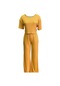 Ikkb Kadın Pit Şeritleri Düz Renk Günlük Kıyafet Toprak Sarısı