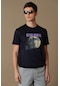 Lufian Ash Modern Grafik T- Shirt Lacivertvert 111020148100200