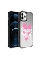 Noktaks - iPhone Uyumlu 12 Pro Max - Kılıf Aynalı Desenli Kamera Korumalı Parlak Mirror Kapak - Süper Anne