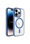 Noktaks - iPhone Uyumlu 13 Pro Max - Kılıf Sert Kablosuz Şarj Destekli Krom Magsafe Kapak - Lavendery Gray