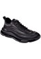 Guja Hakiki Deri Lastik Bağcıklı Erkek Spor Ayakkabı Gj-5045 Siyah-siyah