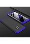 Tecno - Samsung Galaxy Uyumlu Note 9 - Kılıf 3 Parçalı Parmak İzi Yapmayan Sert Ays Kapak - Siyah-mavi