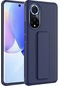 Noktaks - Huawei Honor 50 Uyumlu - Kılıf Mat Koruyucu El Tutacaklı Stand Olabilen Qstand Kapak - Lacivert