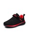 Siyah Ve Kırmızı Çocuk Ayakkabıları Koşu Spor Ayakkabıları Nefes Alabilen Erkek Örgü Hava -nefes Alabilen Kızlar Rahat Ayakkabılar