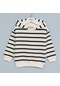 Erkek Çocuk Kapüşonlu Çizgili Sweatshirt - 16685 - Siyah-siyah