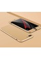 Kilifone - İphone Uyumlu İphone 7 Plus - Kılıf 3 Parçalı Parmak İzi Yapmayan Sert Ays Kapak - Gold