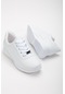 İnce Taban Bağlı Cilt Beyaz Kadın Spor Ayakkabı-2930-beyaz