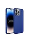 Noktaks - İphone Uyumlu İphone 14 Pro Max - Kılıf Metal Çerçeve Ve Buton Tasarımlı Silikon Luna Kapak - Sierra Mavi