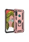 Ekılıf - Huawei Y9 Prime 2019 Uyumlu Kılıf Yüzüklü Zırh Tank Vega Kapak - Rose Gold