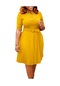 İkkb Yeni Yüksek Bel Askılı Elbise Sarı