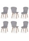 Haman 6 Adet Incebelli Serisi Ahşap Gürgen Ayaklı Mutfak Sandalyeleri Kazayaği Siyah-beyaz