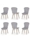 Haman 6 Adet Incebelli Serisi Ahşap Gürgen Ayaklı Mutfak Sandalyeleri Kazayaği Siyah-beyaz