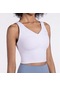 Moda Sırt Toplama Darbeye Dayanıklı Yoga Spor Tişört Beyaz