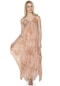 Askılı Vual Afrodit Midi Boy Elbise Hardal 6038 - Kadın