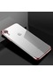 Noktaks - iPhone Uyumlu Xr 6.1 - Kılıf Dört Köşesi Renkli Arkası Şefaf Lazer Silikon Kapak - Rose Gold