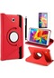 Noktaks - Samsung Galaxy Uyumlu Samsung Galaxy Tab 4 7.0 T230 - Kılıf 360 Dönebilen Stand Olabilen Koruyucu Tablet Kılıfı - Kırmızı