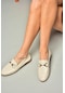 Fox Shoes S944037903 Bej Hakiki Deri Kadın Babet