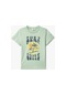 Koton T-shirt Sörf Baskılı Kısa Kollu Bisiklet Yaka Pamuklu Yeşil 4skb10442tk
