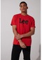Lee Eu Collection Big Logo Erkek Kırmızı Bisiklet Yaka Tişört