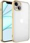 Noktaks - İphone Uyumlu İphone 13 - Kılıf Kenarları Renkli Arkası Şeffaf Full Glitter Kapak - Gold