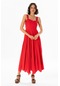 Askılı Vual Emel Uzun Yazlık Elbise Kırmızı Krmz-kırmızı
