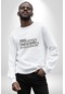 The Night Agent Unisex Beyaz Baskılı Sweatshirt Beyaz