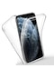 Noktaks - İphone Uyumlu İphone 11 Pro Max - 360 Kılıf Full Koruma Ön Ve Arka Silikon Kapak - Renksiz