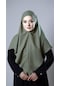 Fıstık Yeşili Pratik Hazır Geçmeli Tesettür Eşarp Pamuk Caz Kumaş Düz Hijab 2306 36