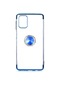 Tecno - Samsung Galaxy Uyumlu M51 - Kılıf Yüzüklü Kenarları Renkli Arkası Şeffaf Gess Silikon - Mavi