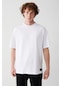 Avva Erkek Beyaz Oversize Bisiklet Yaka T-Shirt E001032