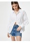 Koton Oversize Gömlek Uzun Kollu Klasik Yaka Pamuklu Beyaz 4sal60110ıw 4SAL60110IW000