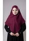 Bordo Pratik Hazır Geçmeli Tesettür Eşarp Pamuk Caz Kumaş Tek Katlı Çapraz Hijab 2305 16