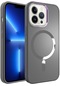 iPhone Uyumlu 13 Pro Max Kılıf Magsafe Wireless Şarj Özellikli Lopard Stil Kapak - Siyah