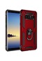 Noktaks - Samsung Galaxy Uyumlu Note 8 - Kılıf Yüzüklü Çift Katman Zırh Tank Vega Kapak - Kırmızı